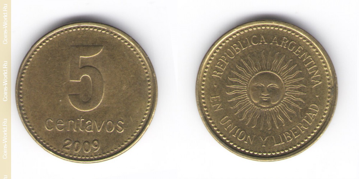 5 centavos 2009 Argentina