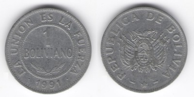 1 boliviano 1991