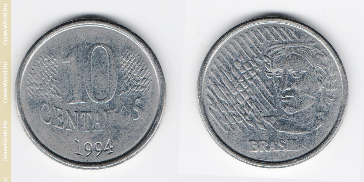 10 centavos 1994, o Brasil