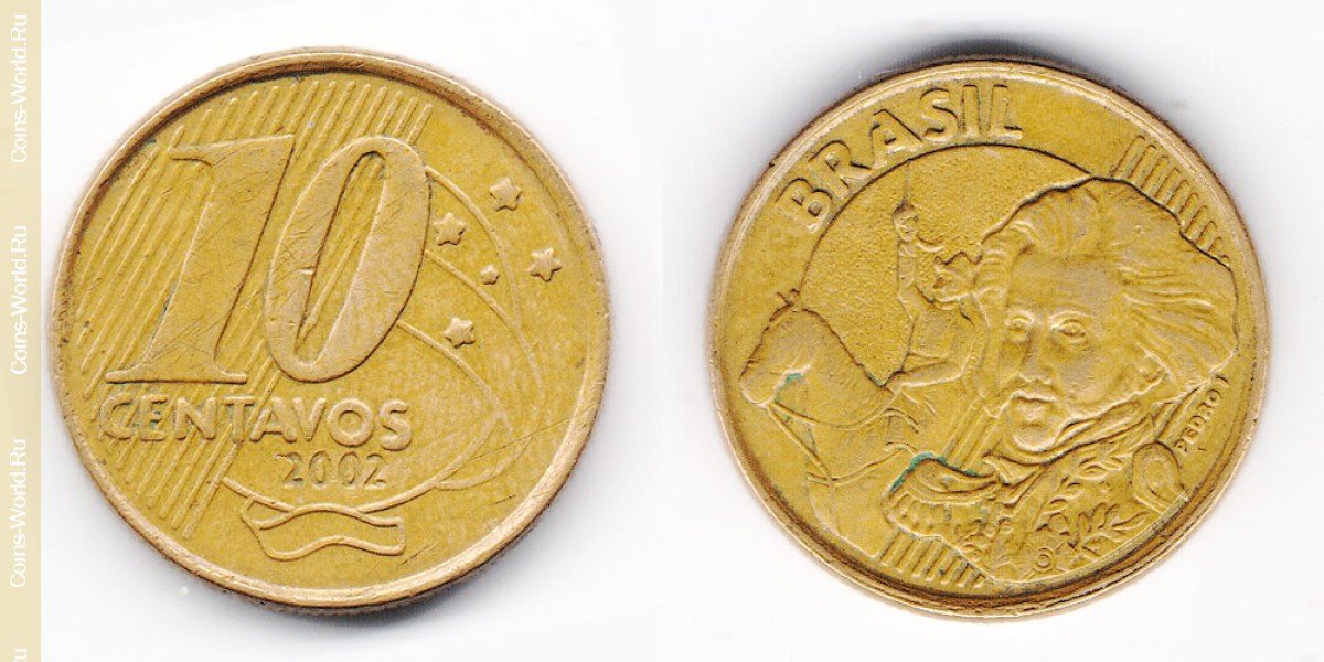 10 centavos 2002, o Brasil