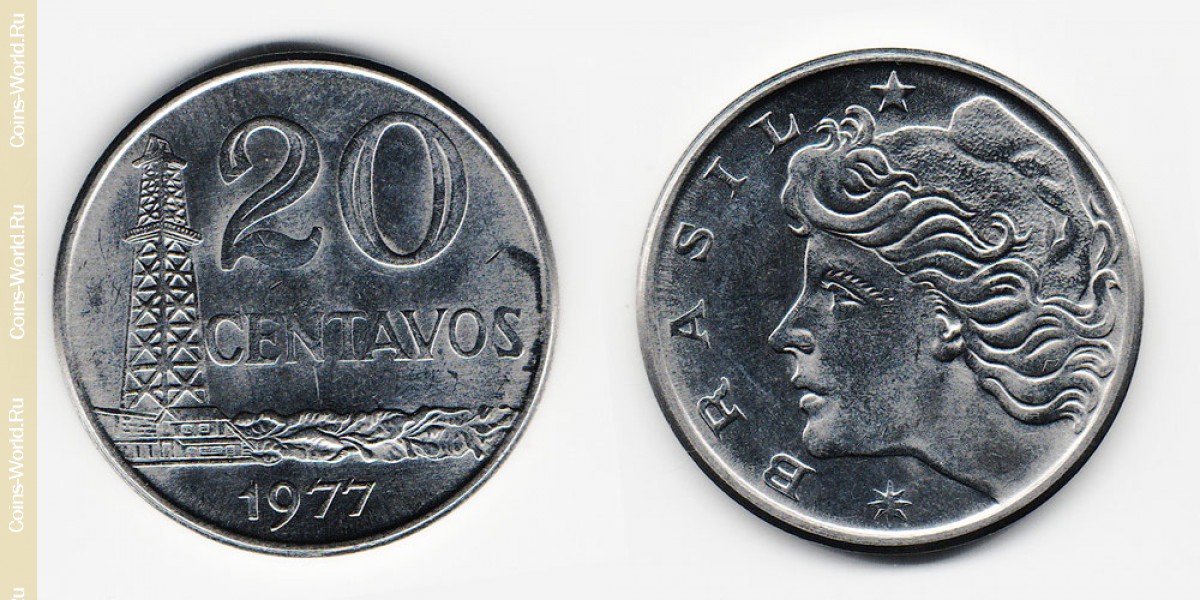 20 centavos 1977, o Brasil