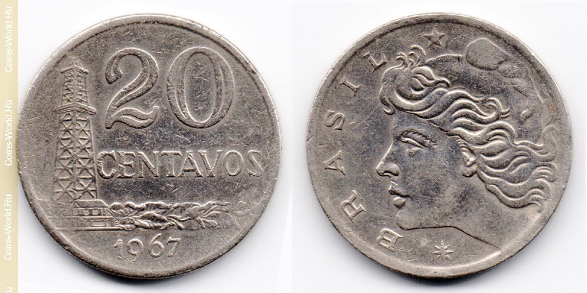 20 сентавос 1967 года Бразилия
