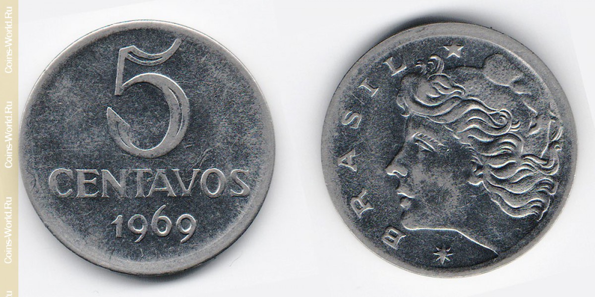 5 centavos 1969, o Brasil