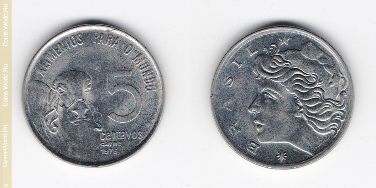 5 centavos 1975, Brasil