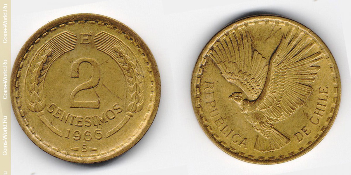 2 centésimos 1966 Chile