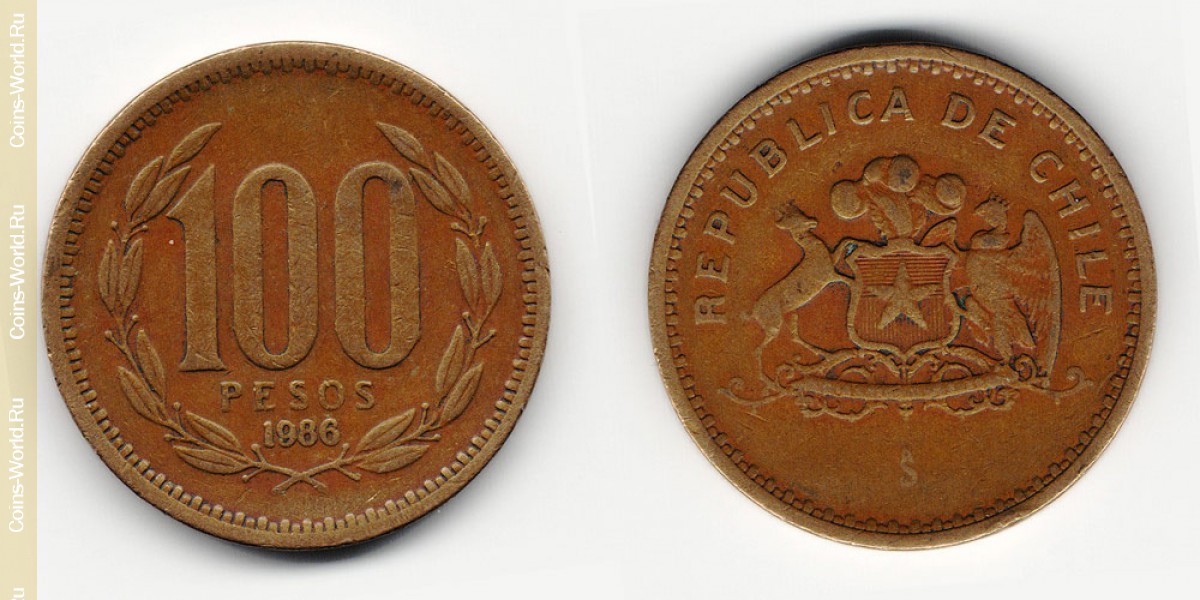 100 песо 1986 года Чили