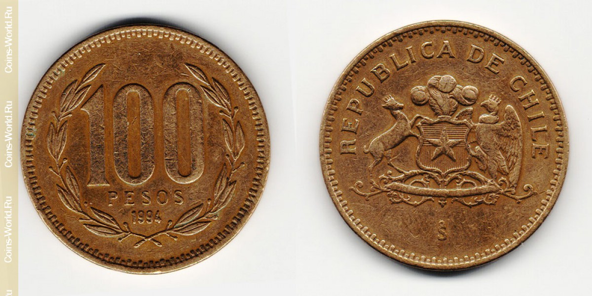 100 песо 1994 года Чили
