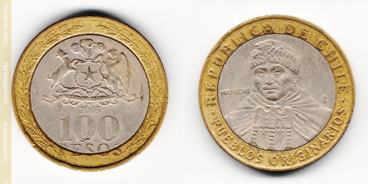 100 песо 2005 года Чили