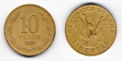 10 песо 1988 года