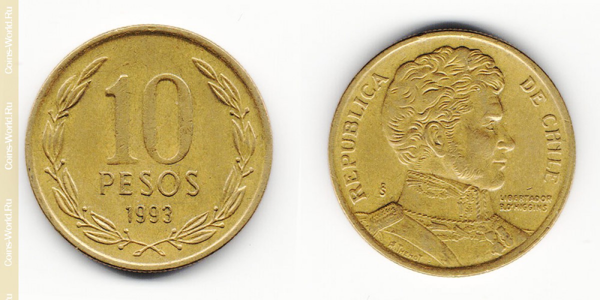 10 песо 1993 года Чили