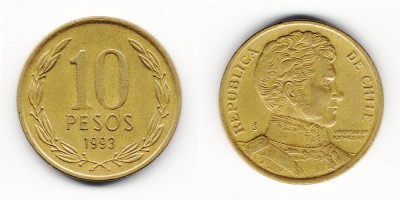10 песо 1993 года