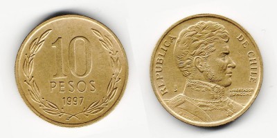 10 песо 1997 года