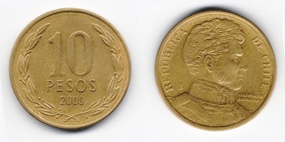 10 песо 2000 года