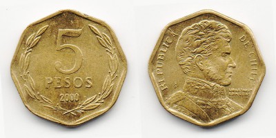 5 песо 2000 года