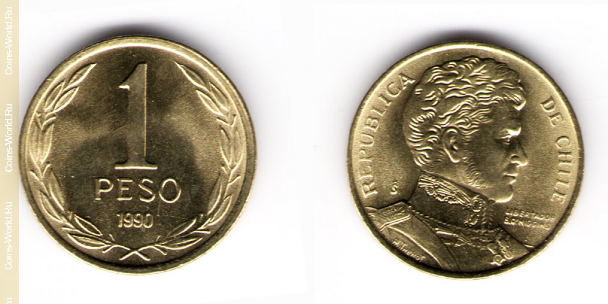1 peso 1990, Chile