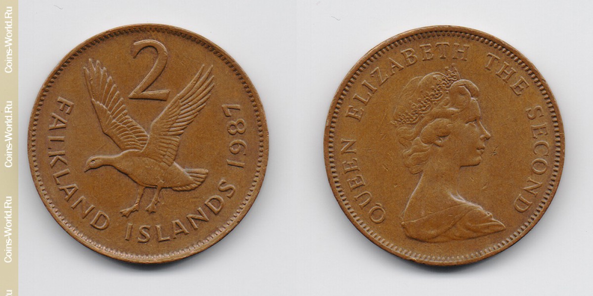 2 пенса 1987 года Фолклендские острова