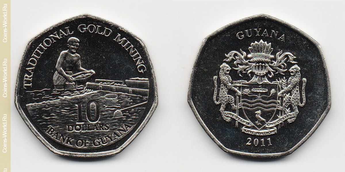 10 dólares 2011, guyana