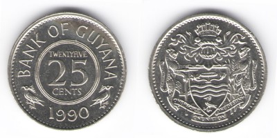 25 центов 1990 года