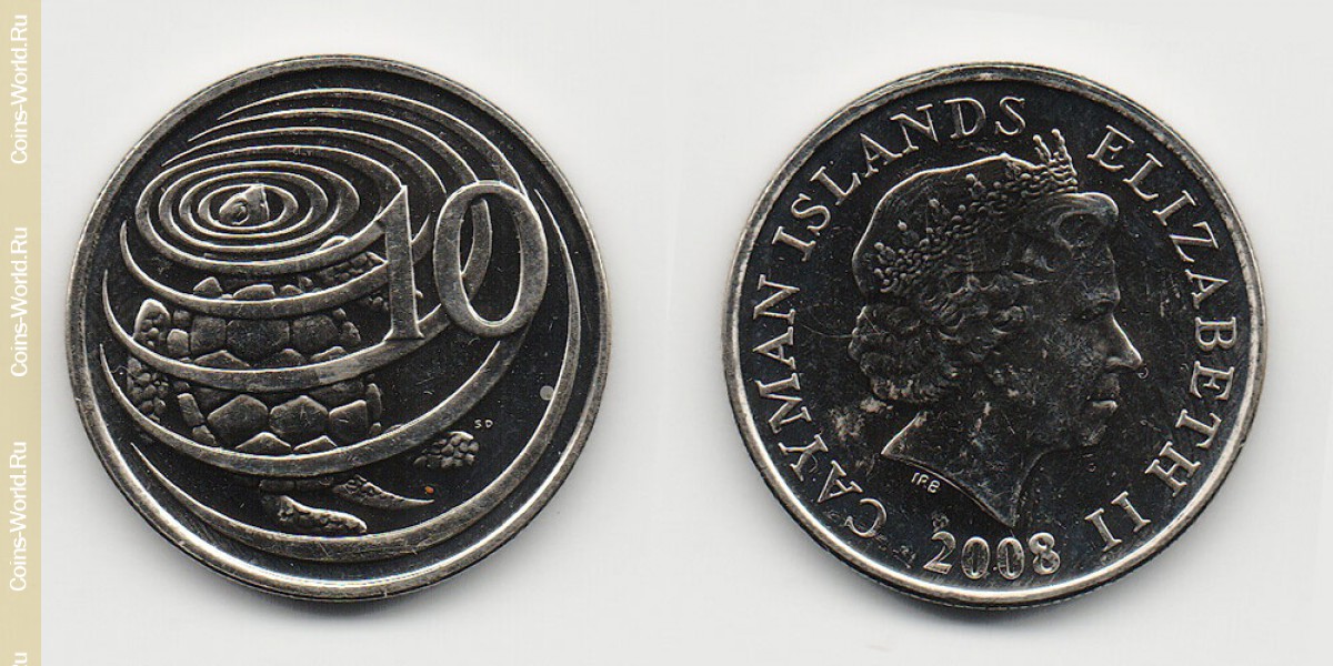 10 centavos 2008 Islas Caimán