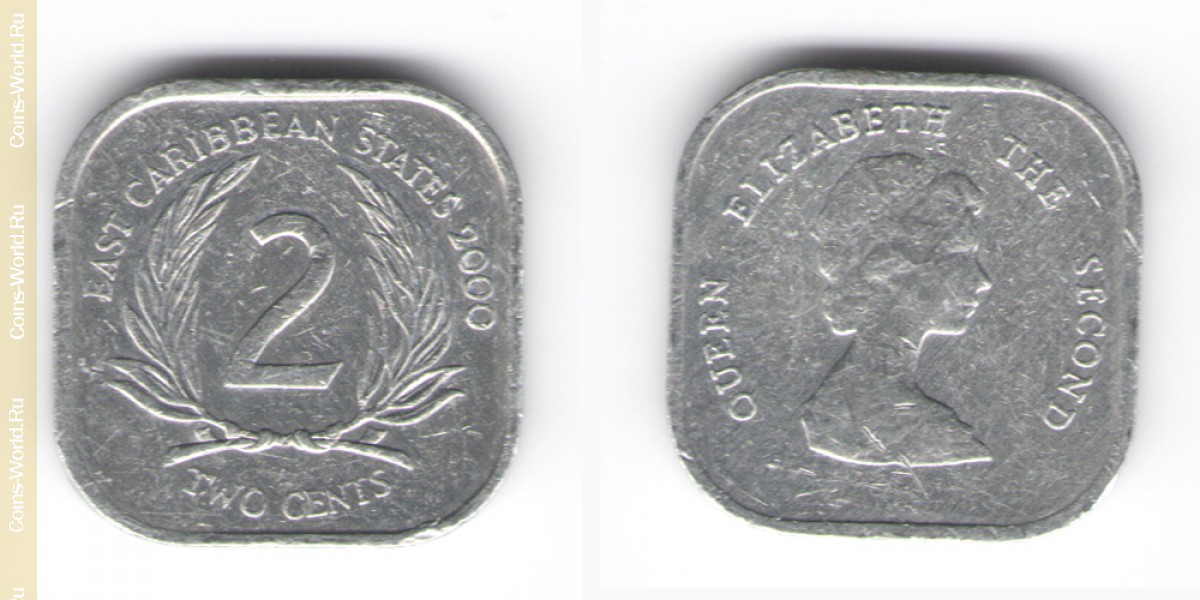 2 цента 2000 года Карибские острова