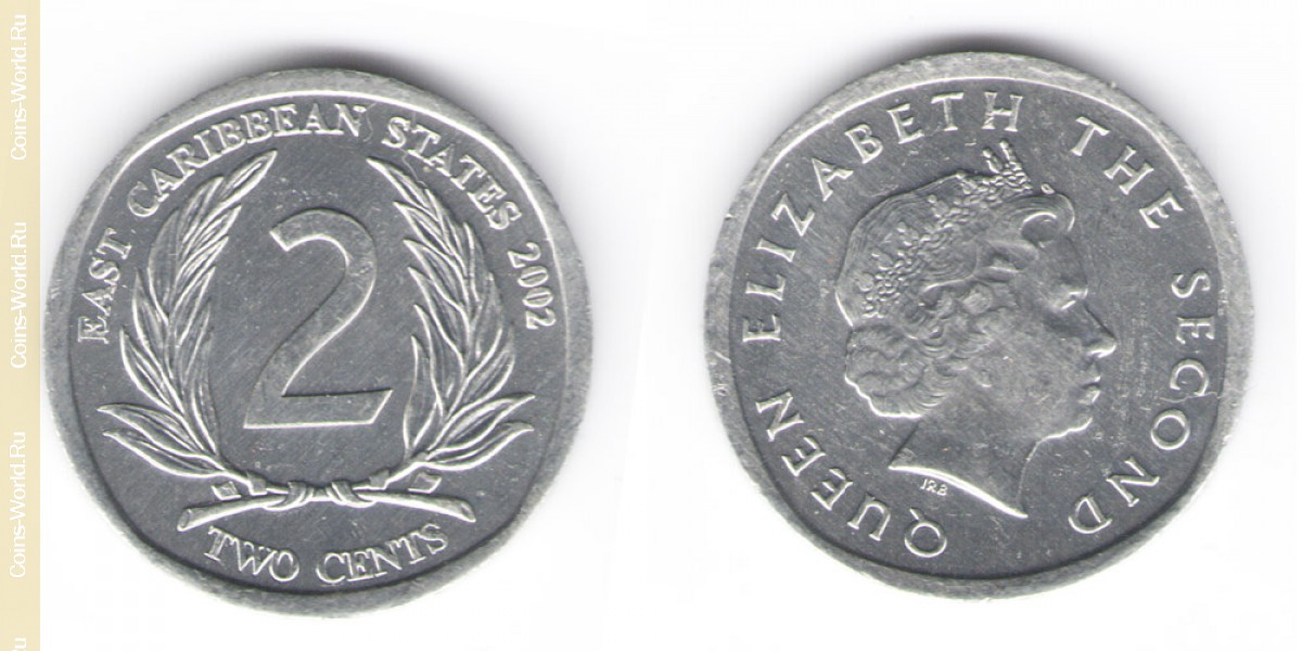 2 cêntimos 2002 Ilhas do Caribe