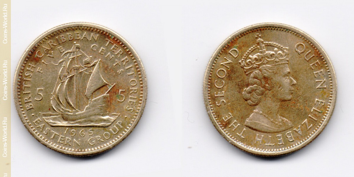 5 centavos 1965, Islas del caribe
