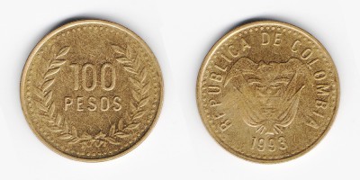 100 песо 1993 года