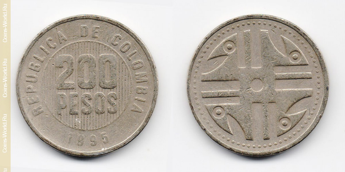 200 песо 1995 года Колумбия