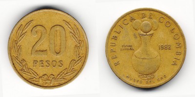 20 песо 1982 года