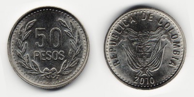 50 песо 2010 года