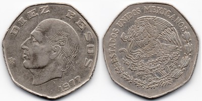 10 pesos 1977