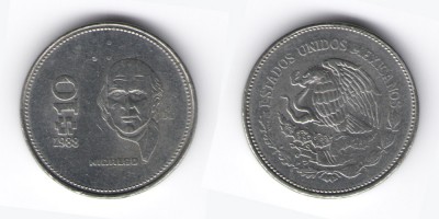 10 песо 1988 год