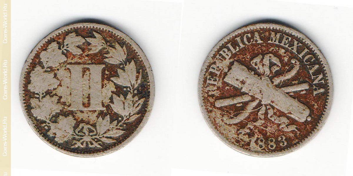 2 centavos 1883, México