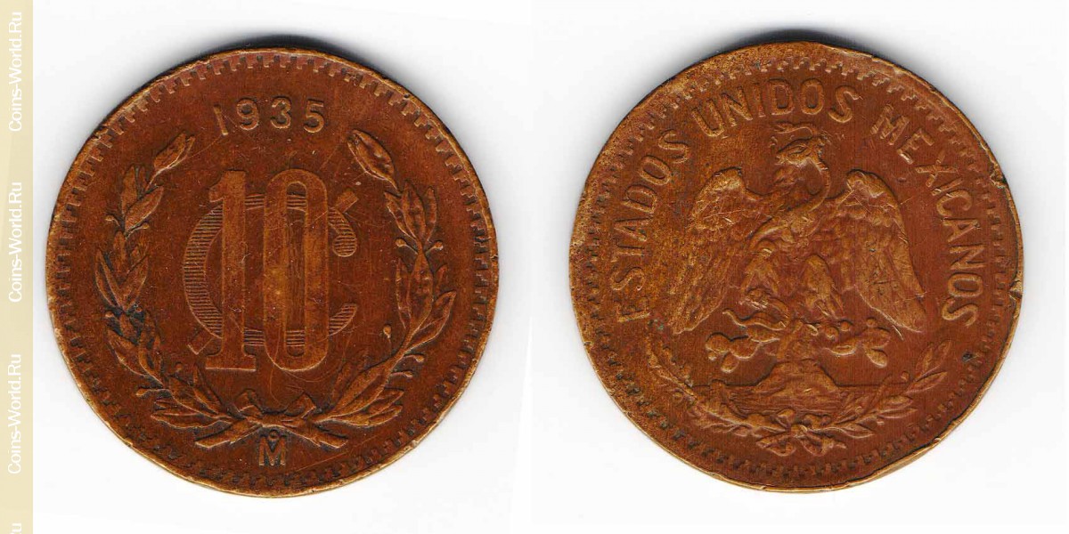 10 сентаво 1935 года Мексика