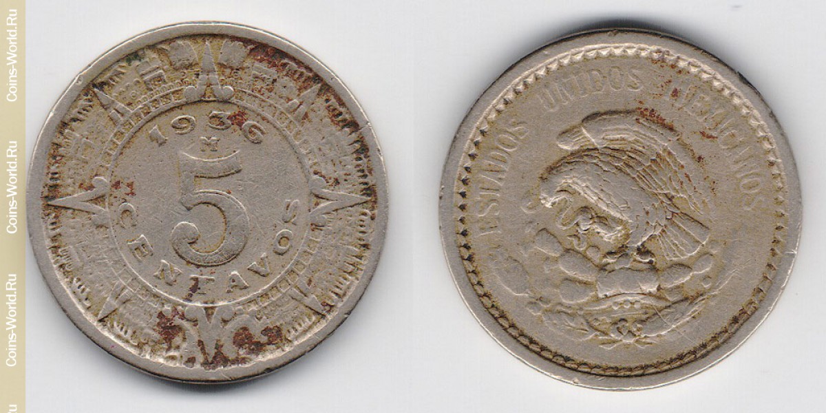 5 Centavos 1936 Mexiko