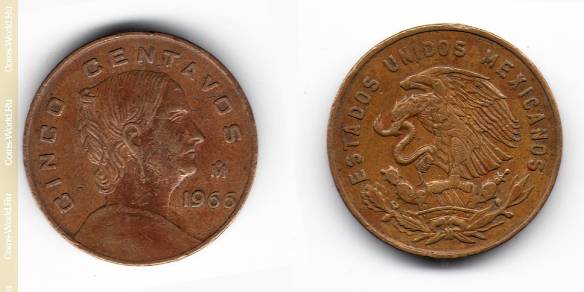 5 centavos 1966, México