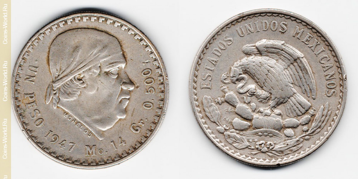 1 peso 1947, México