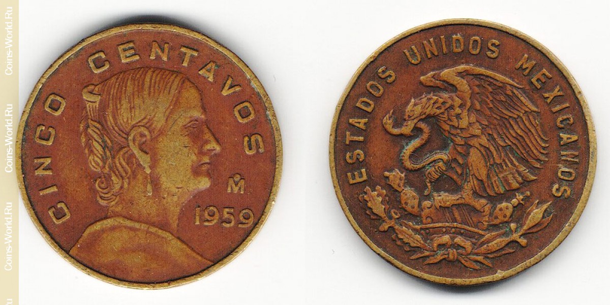 5 centavos 1959 Mexico