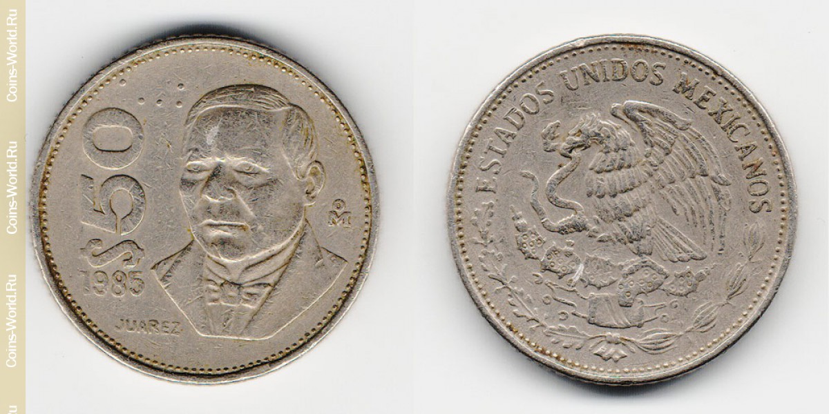 50 песо 1985 года Мексика