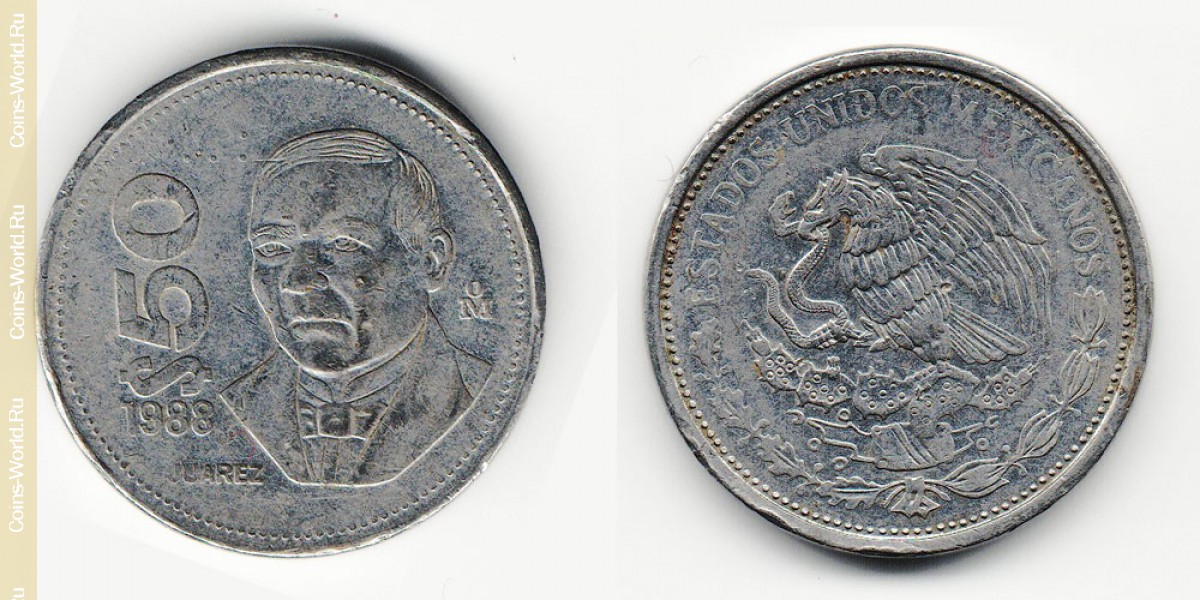 50 Pesos Mexiko 1988