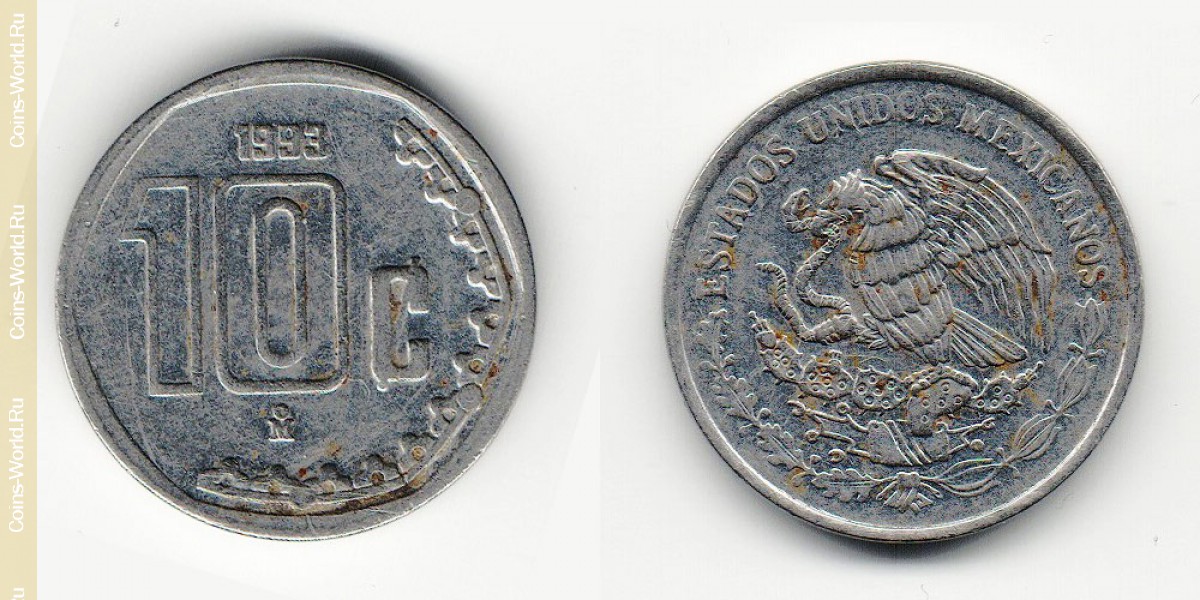 10 centavos 1993, México