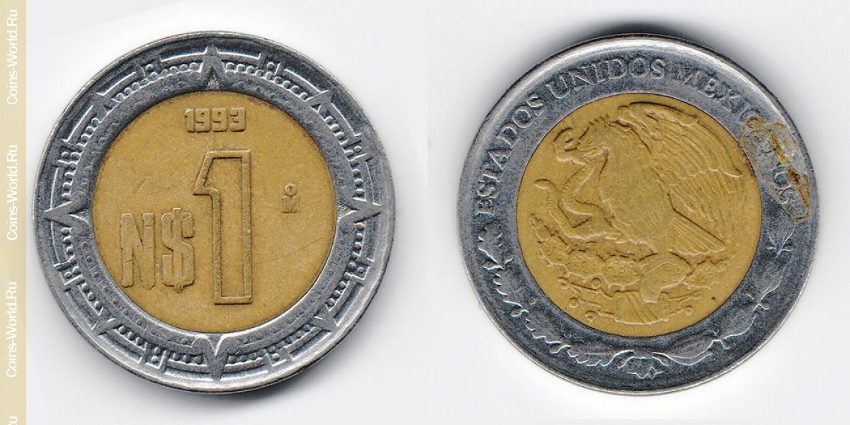 1 peso 1993, México