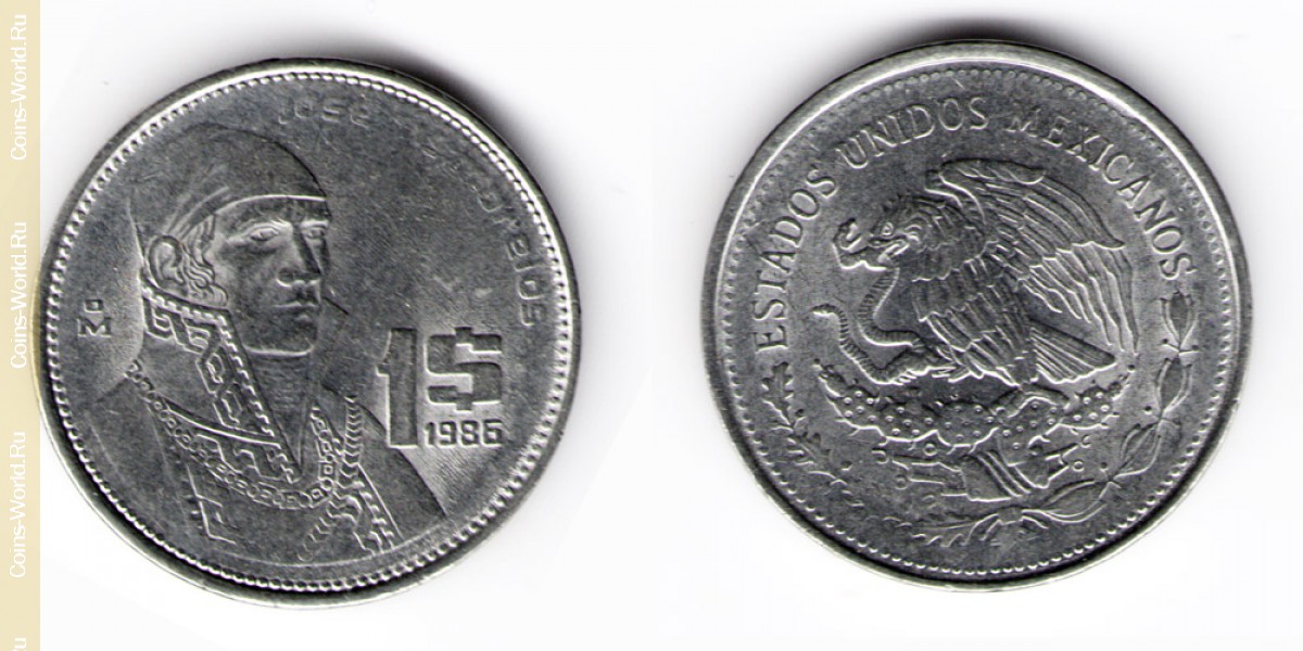 1 pesos 1986 Mexico