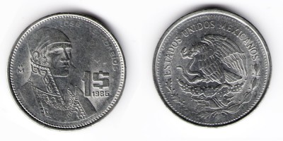 1 песо 1986 года