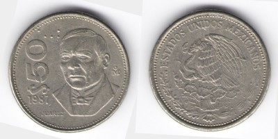 50 песо 1987 год