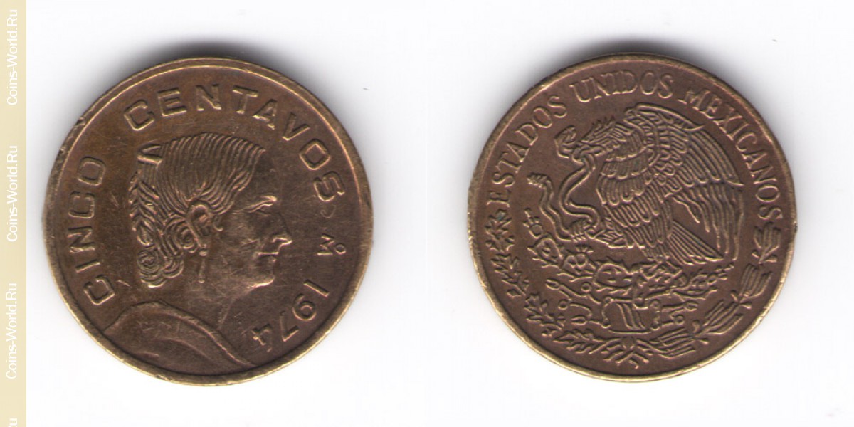 5 centavos 1974, Mexico