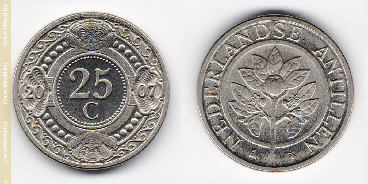 25 центов 2007 года Нидерландские Антильские острова