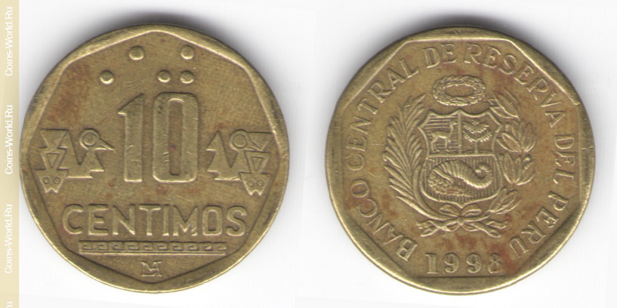 10 céntimos 1998 Perú
