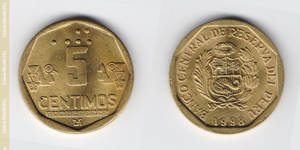 5 céntimos 1998 Perú