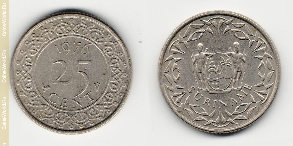 25 центов 1976 года Суринам
